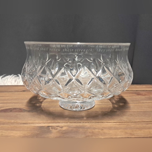 Vintage Waterford Crystal Lismore Etched Bible Verse Bowl - Picture 2 of 8